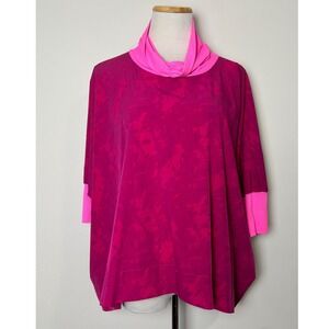 Buru Oversized Statement Top High Neck L/XL Neon Pink Designer Dopamine Eclectic